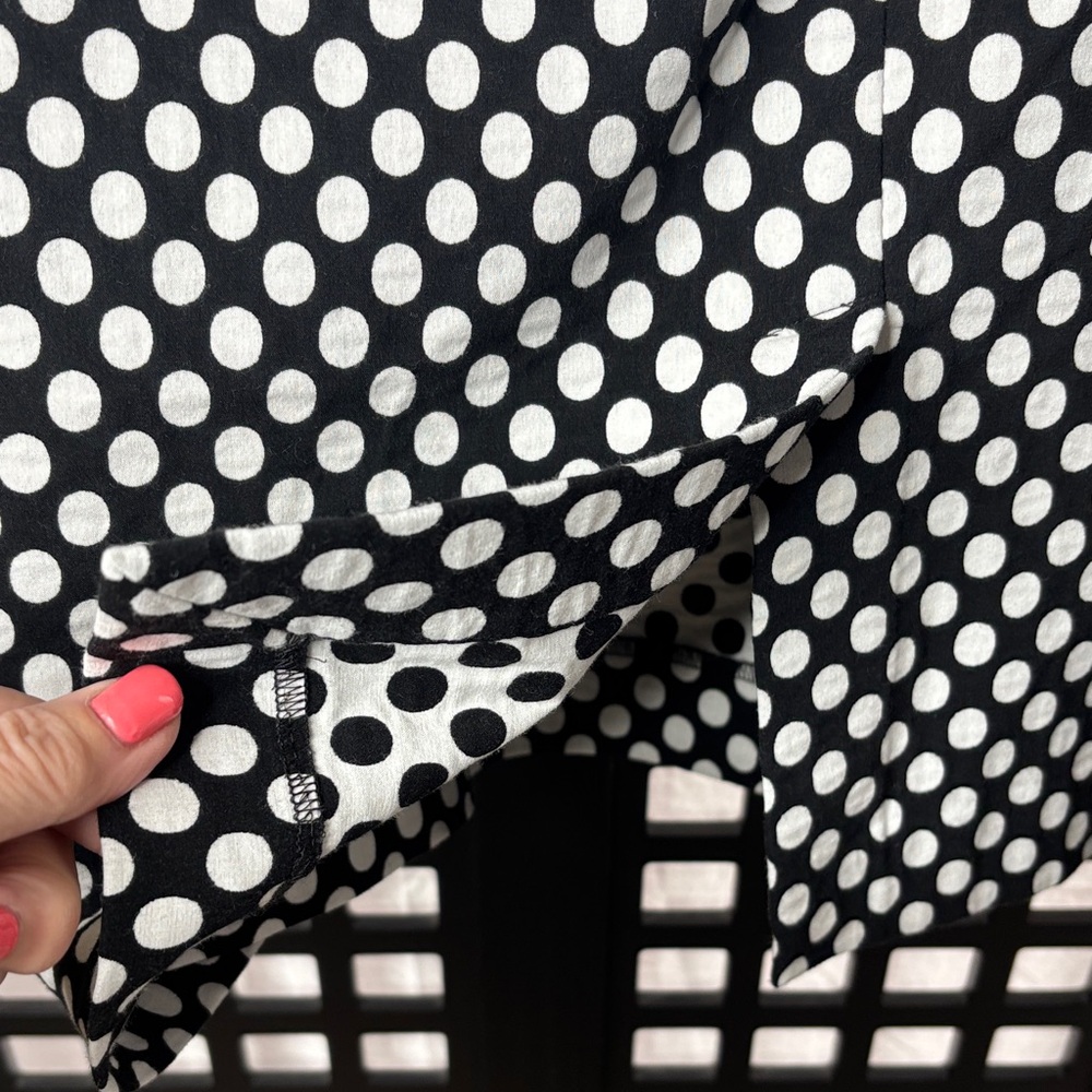 ⚫⚪ Chico's Black White Polka Dot Skirt Size 3 A-Line Stretch Flowy ⚪⚫ - Picture 6 of 12
